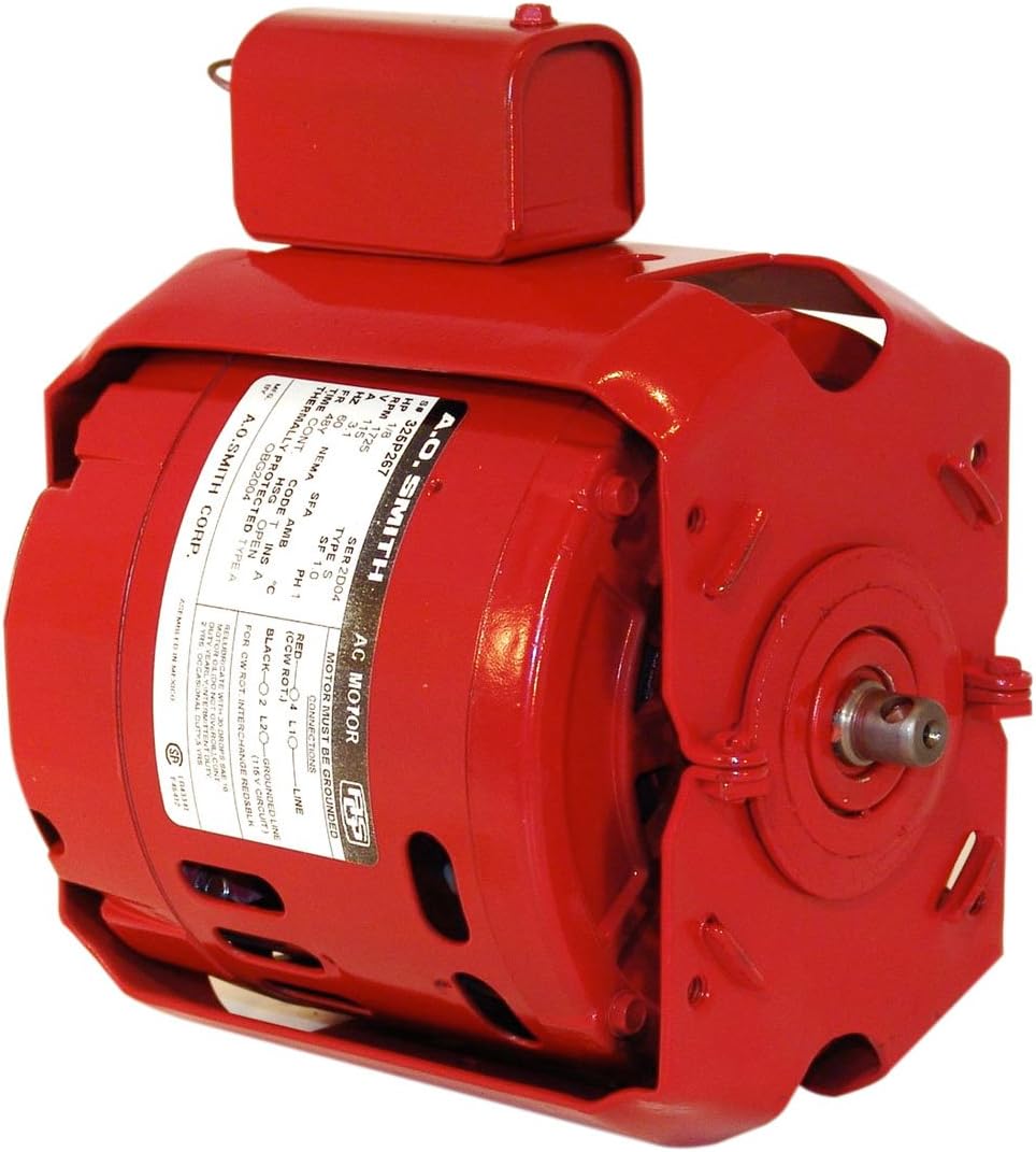 A.O. Smith OBG2004 1/8 HP, 1.0 Service Factor, 48Y Frame, Shaft - 1/2-Inch x 5/8-Inch With Set Screw Hotwater Circulator Motor