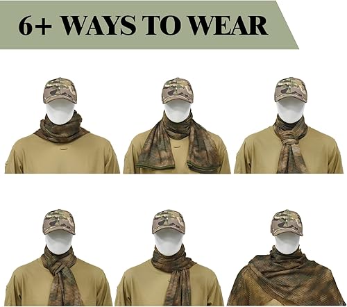 Miniatura 5 de HYOUT Bufandas tácticas para el cuello Camo Woodland Bufanda del desierto Shemagh para deportes al aire libre