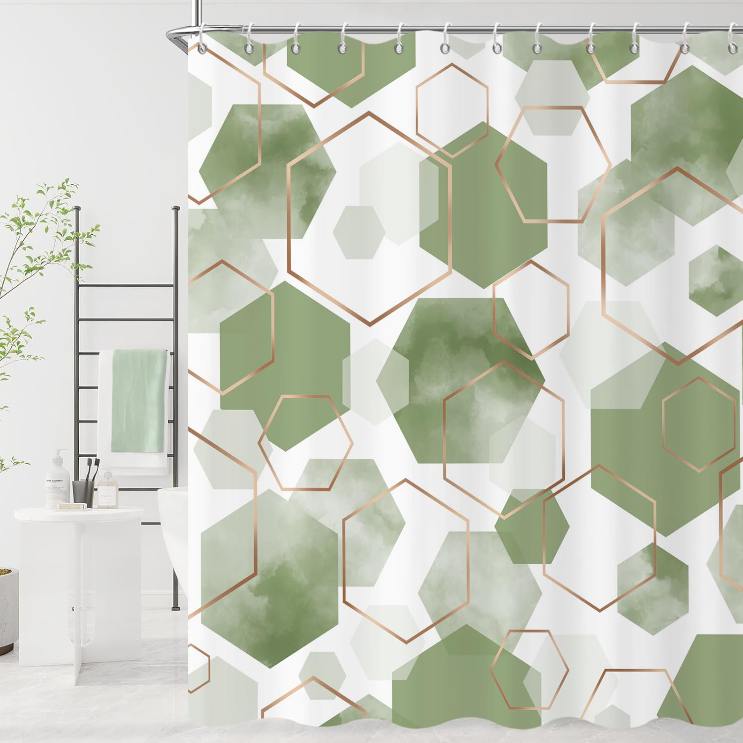 GCIREC Duschvorhang, 180x200cm, Braun Moderne Abstrakte Kuns
