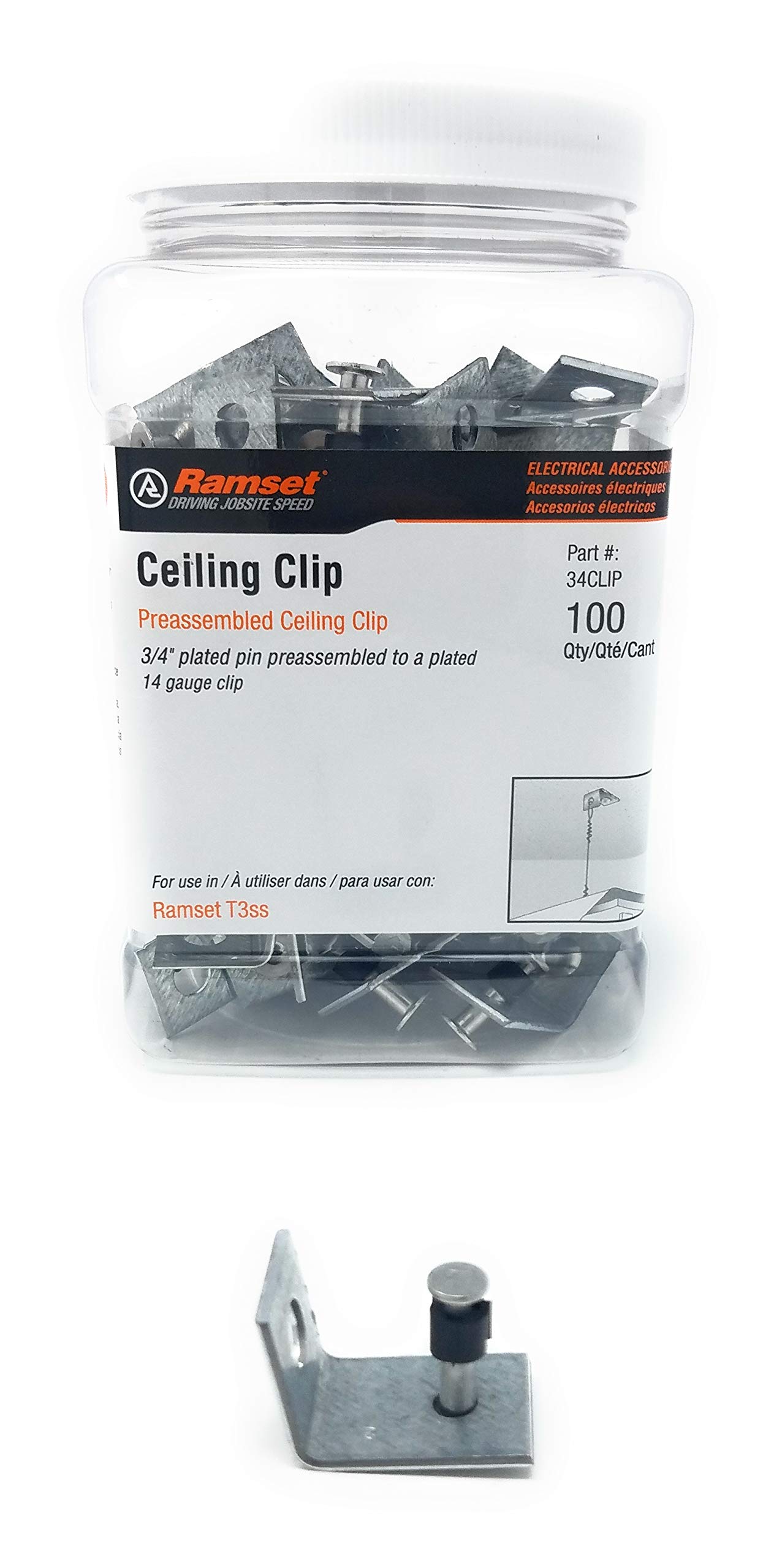 3/4" Ceiling angle Clip w/ 3/4" Pin For Gas Single Shot Tools