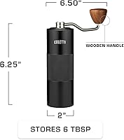 Vista 4 de COLETTI Molinillo de café manual Crag – Molinillo de café manual – Molinillo de mano de precisión de fresas CNC, resistente para viajes, camping