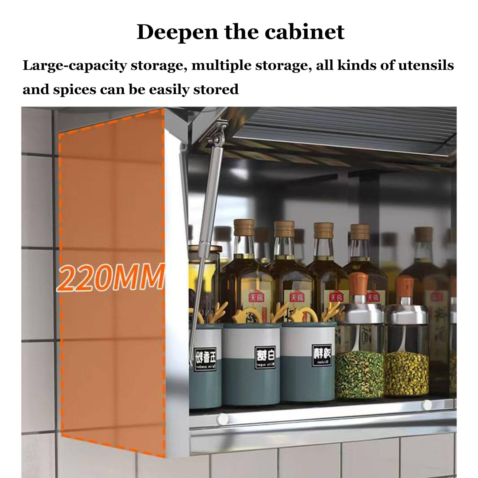 Armoire de cuisine murale moderne et peu encombrante - Étagère à épices à suspendre avec portes en verre pour salle à manger et salle de bain