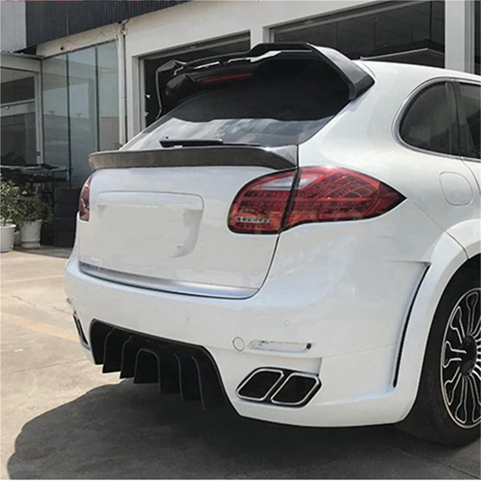 Dla Porsche Dla Cayenne 958 2011-2014 Skrzydło Na Klapie Spoiler Bagażnika Lotka Tylny Akcesoria Dekoracyjne Spojler Tylny Trunk Wing(Real carbon fiber)