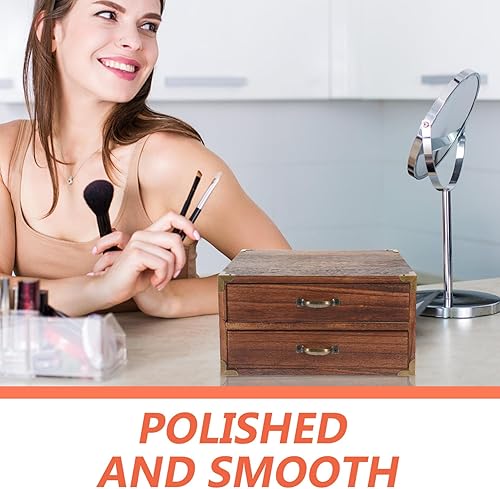 Miniatura 5 de Alipis Organizador de escritorio de madera, armario de almacenamiento de escritorio de madera, organizador de cajón de escritorio, caja del tesoro