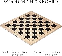 Vista 3 de A&A Tablero de Ajedrez Profesional de Madera de Torneo de 21.25"/Madera de Ébano e Incrustaciones de Arce / Cuadrados de 2.25" con Notación
