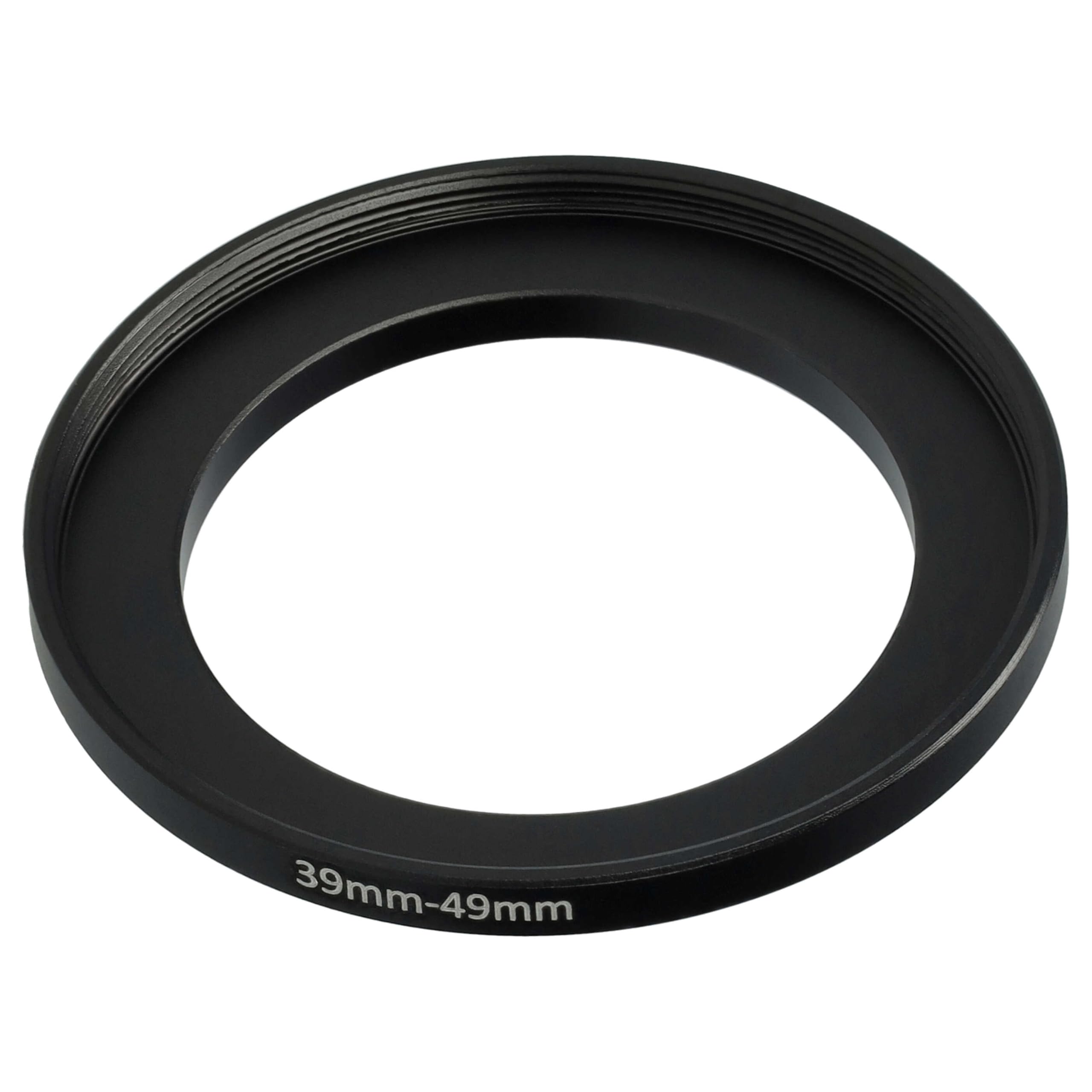 vhbw Step-Up-Ring Adapter von 39 mm auf 49 mm für Kamera Objektiv - Filteradapter, Metall, Schwarz