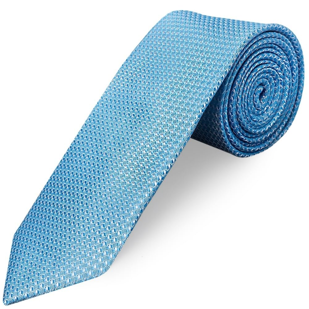 Ties R Us Men's Blue Textured Classic Tie