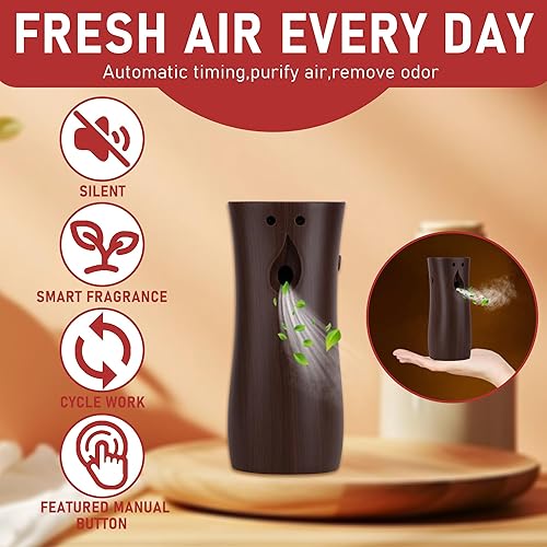 Miniatura 4 de Dispensador automático de ambientador en aerosol, 3 unidades, montado en la pared o independiente, múltiples ajustes de tiempo, uso comercial y