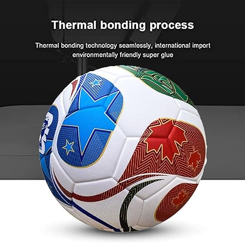 Miniatura 6 de Balón de fútbol de tamaño oficial de la Copa del Mundo, tamaño 5, fútbol profesional para entrenamiento y partido, piel sintética duradera con