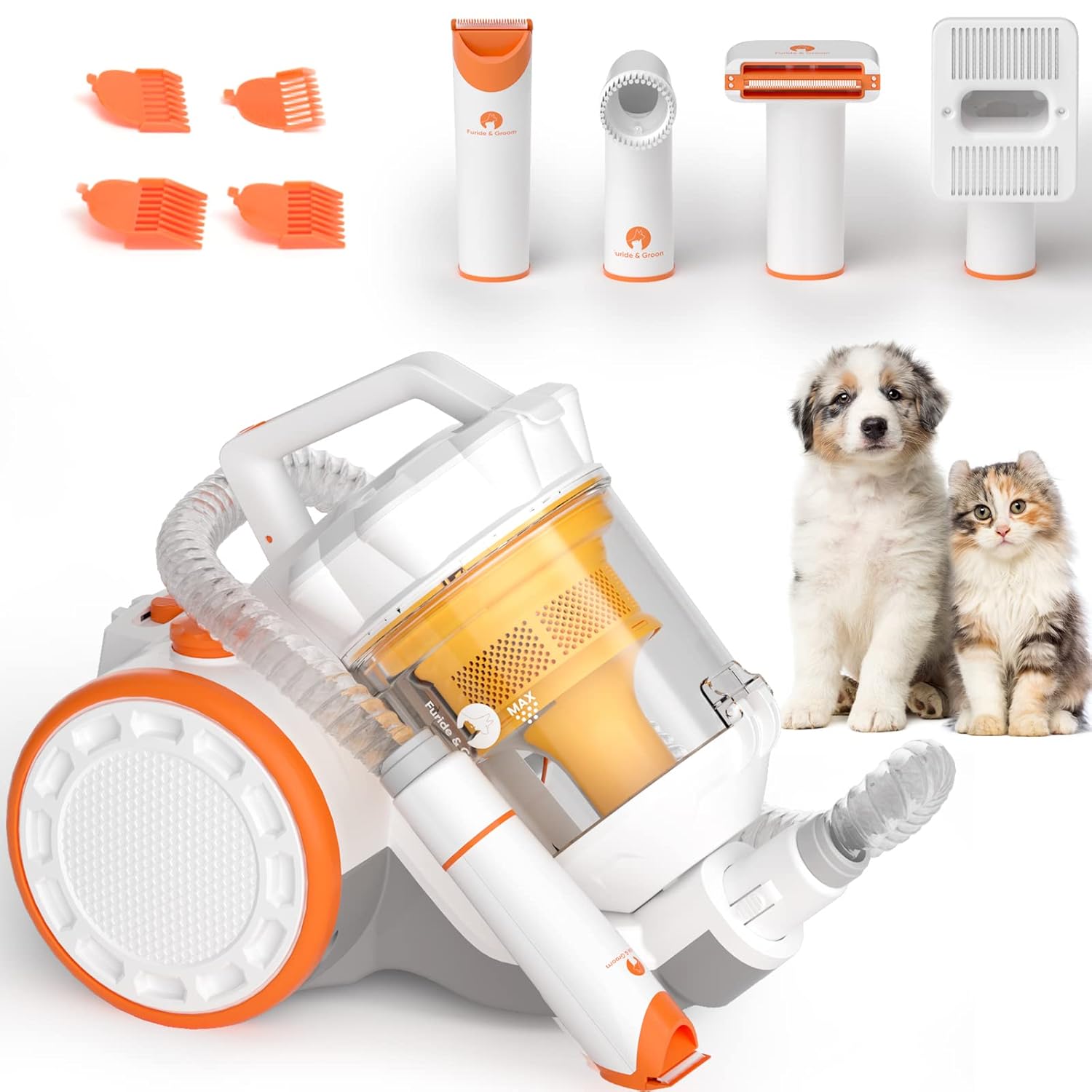 Pet Hair Vacuum Groomer Strong Suction Dog Vacuum Brush