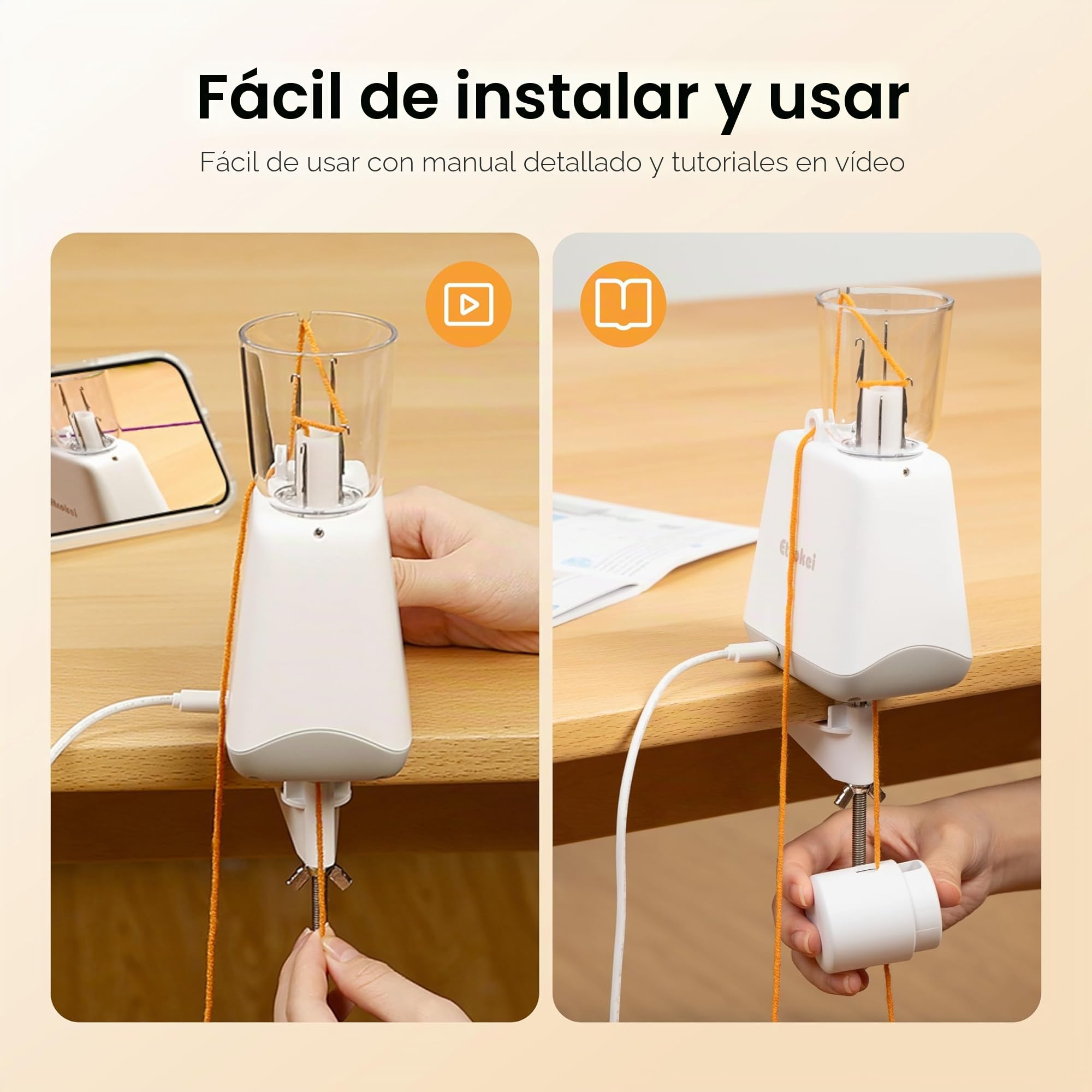 Etcokei Stickkvarn, máquina de coser eléctrica, fabricación automática de cables de punto para una eficaz producción casera en un instante en cordón de hilo de punto, perfecta para proyectos creativos