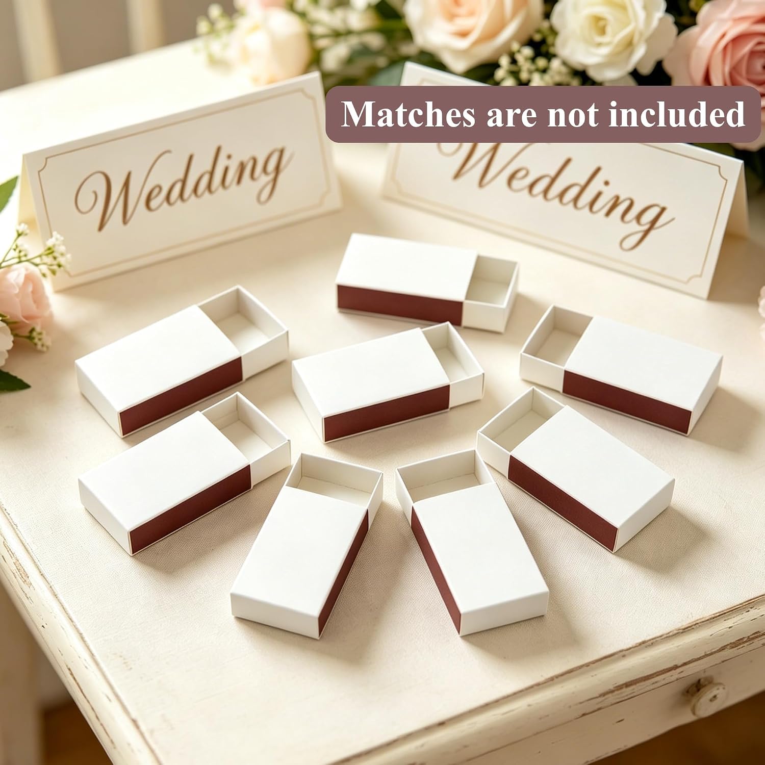 WISPATH 20pcs Blank Match Boxes Without Matches for Crafts White Matchbooks