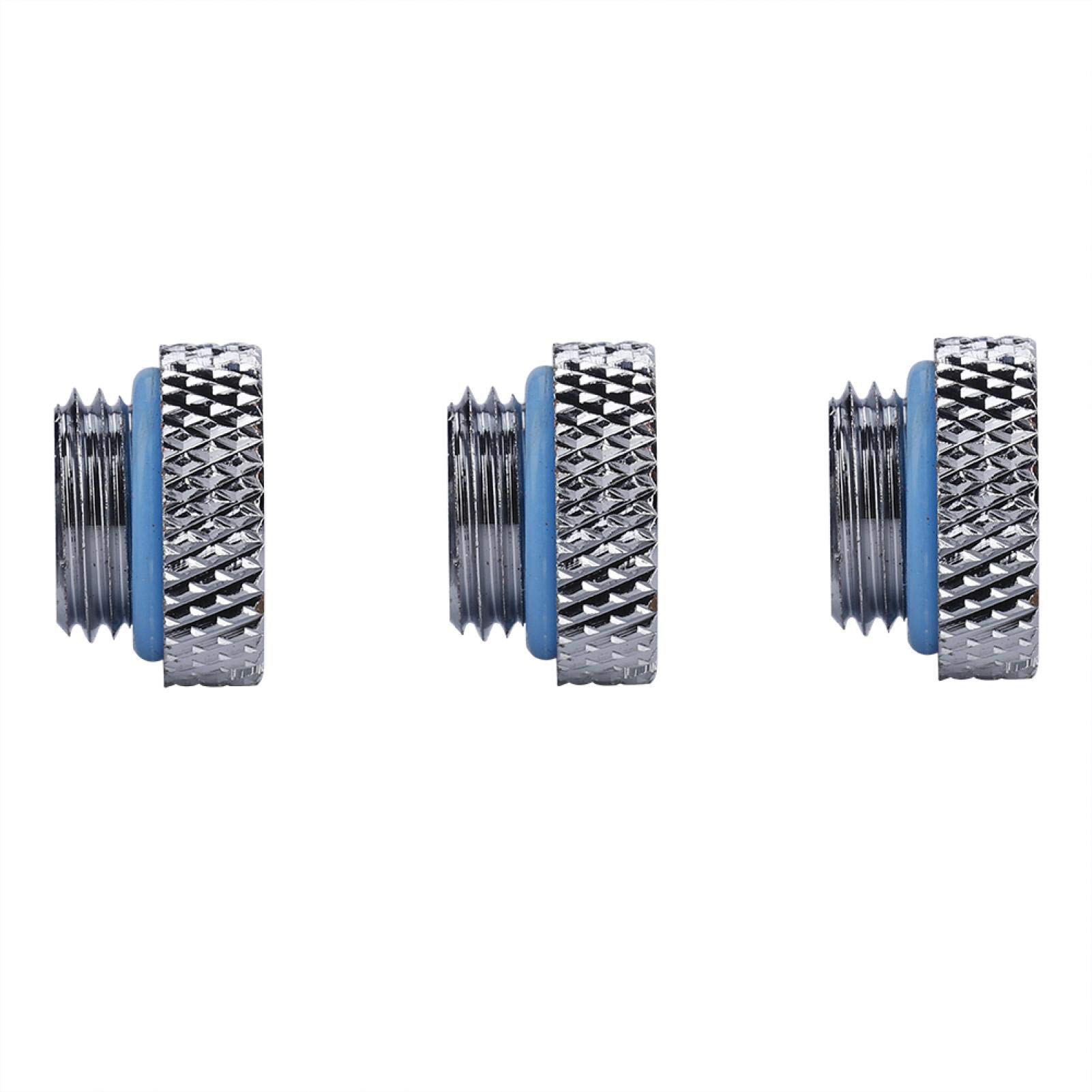 3 sztuk G1 / 4 gwint PC adapter do chłodzenia wodą, ASHATA 3x mosiądz G1 / 4 gwint 2 słowo chłodzenie wodą prosta wtyczka montażowa korek zbiornika zestaw do PC chłodzenie wodą srebrny
