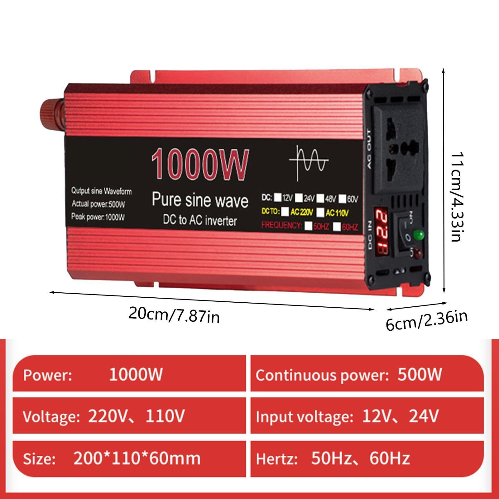 Inversor de Corriente,Adaptador convertidor de Coche Adaptador inversor de