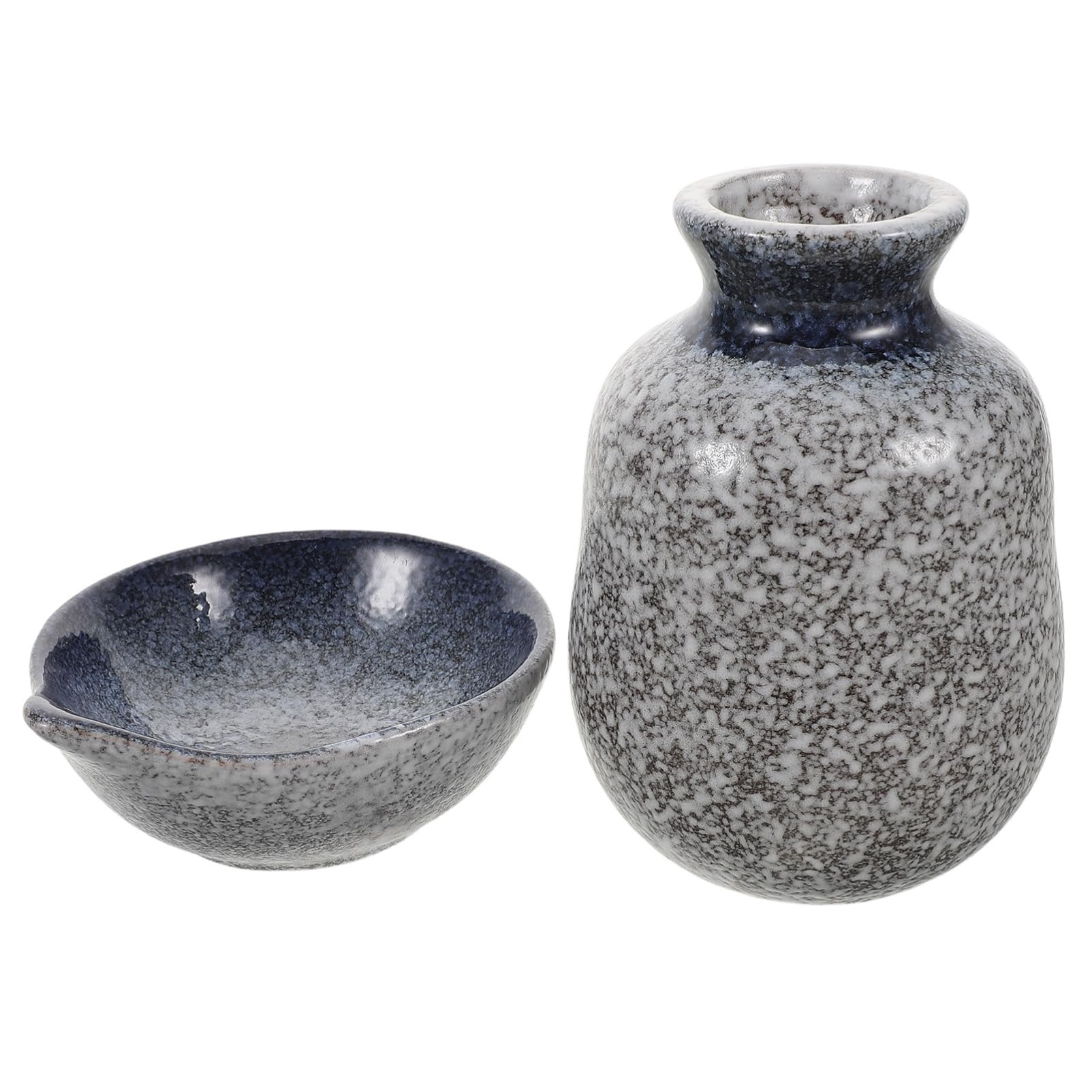 Cabilock 1Set Tokkuri Bottle Ochoko Cups Elegant Japanese Pottery Drinkware for Sake Serving Dishwasher Safe Sturdy Design