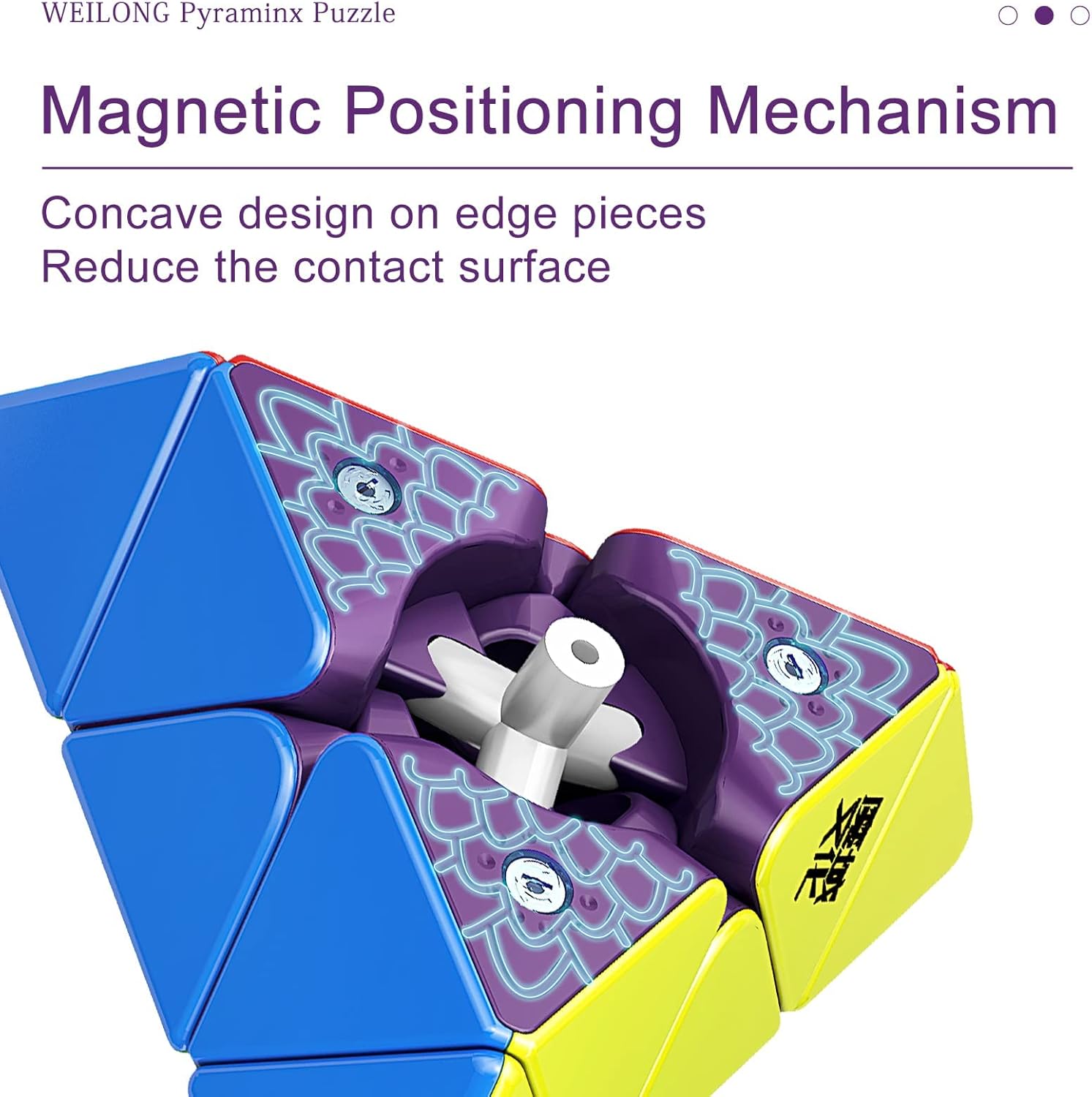 Moyu Weilong Pyraminx 2022 with 48 Magnets, Maglev Pyraminx Speed Cube Visible Magnetism Adjusting System Elasticity Adjustable Speed Cube Stickerless Triangle Cube