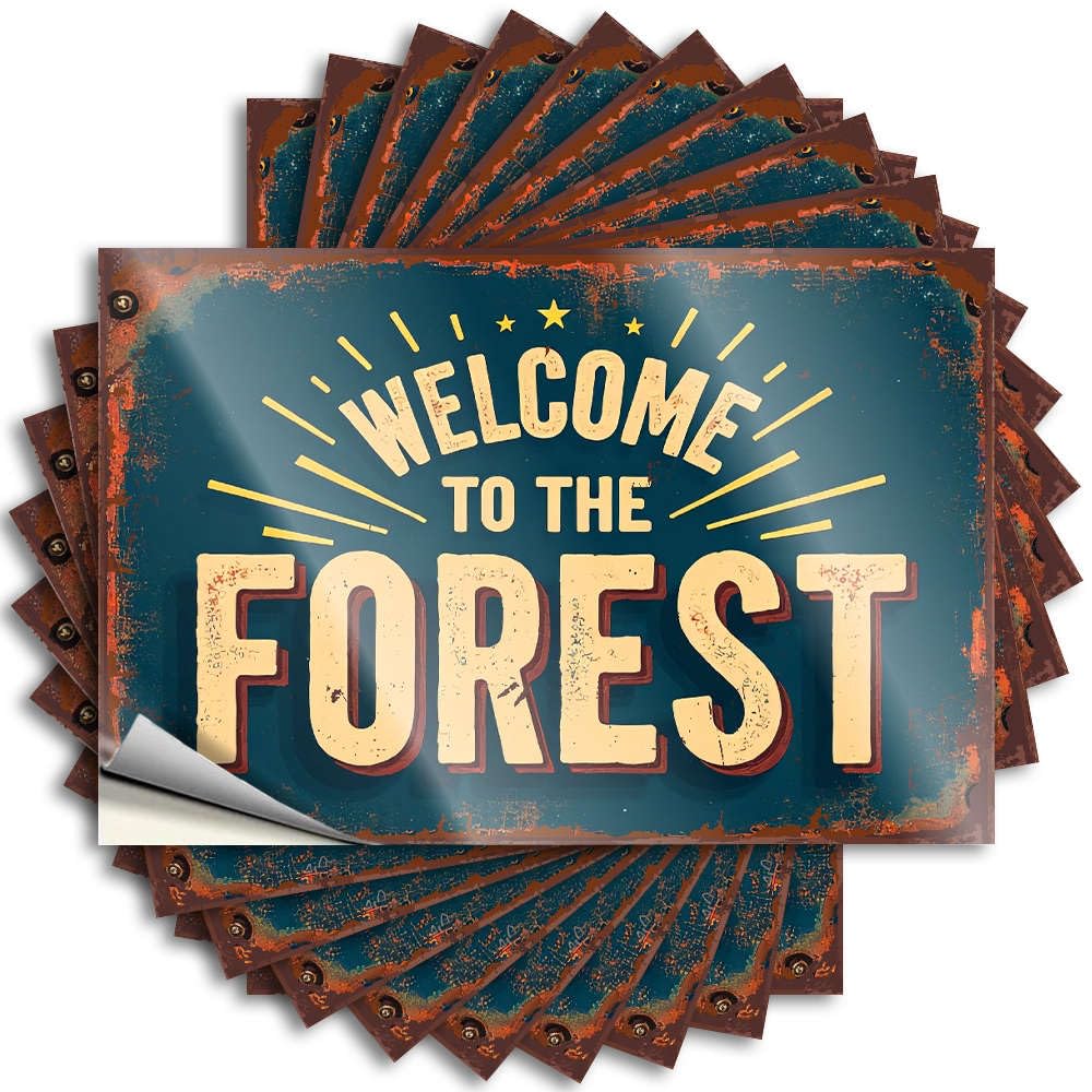 Fzfn Colour Stitch Cover Decal - Welcome To The Forest. Badass Durable Sticker Easy Apply For Sports Decor(6X9cm)