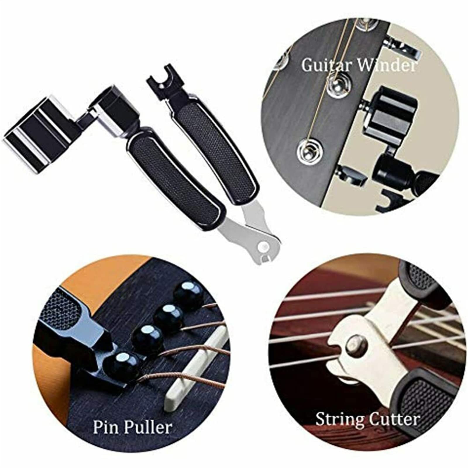 Profesjonalny Narzędzia do Gitary 65 Szt. Przenośny Zestaw Narzędzi Gitarowych Dla Początkujących Profesjonalny Nawijacz Strun Tuner Bass Pick Holder Narzędzia do Gitary