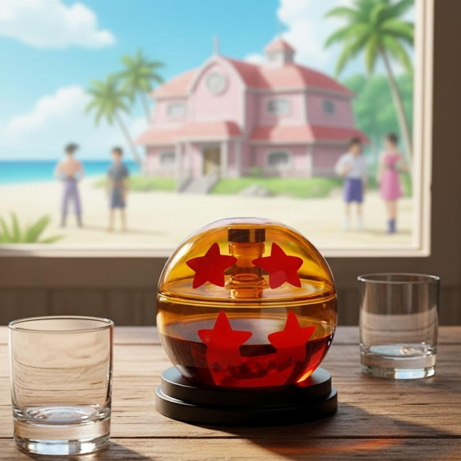 Dragon Whiskey & Wine Decanter 25oz | Anime Ball Collectible Star Sphere Carafe | Unique Crystal Glass Liquor Decanter for Fans & Collectors | Display Bar Decor Gift for Dad, Men, Him, 4 Star Balls