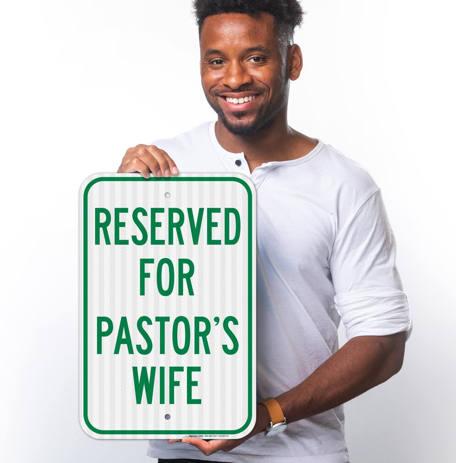 Reserved for Pastor's Wife Sign, 12x18 Inches, 3M EGP Reflective .063 Aluminum, Fade Resistant, Made in USA