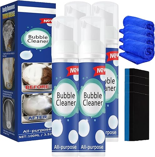 Lazzda Limpiador de burbujas, limpiador de espuma Lazzda, spray de espuma limpiador de burbujas, aerosol de limpieza multiusos sin enjuague, aerosol