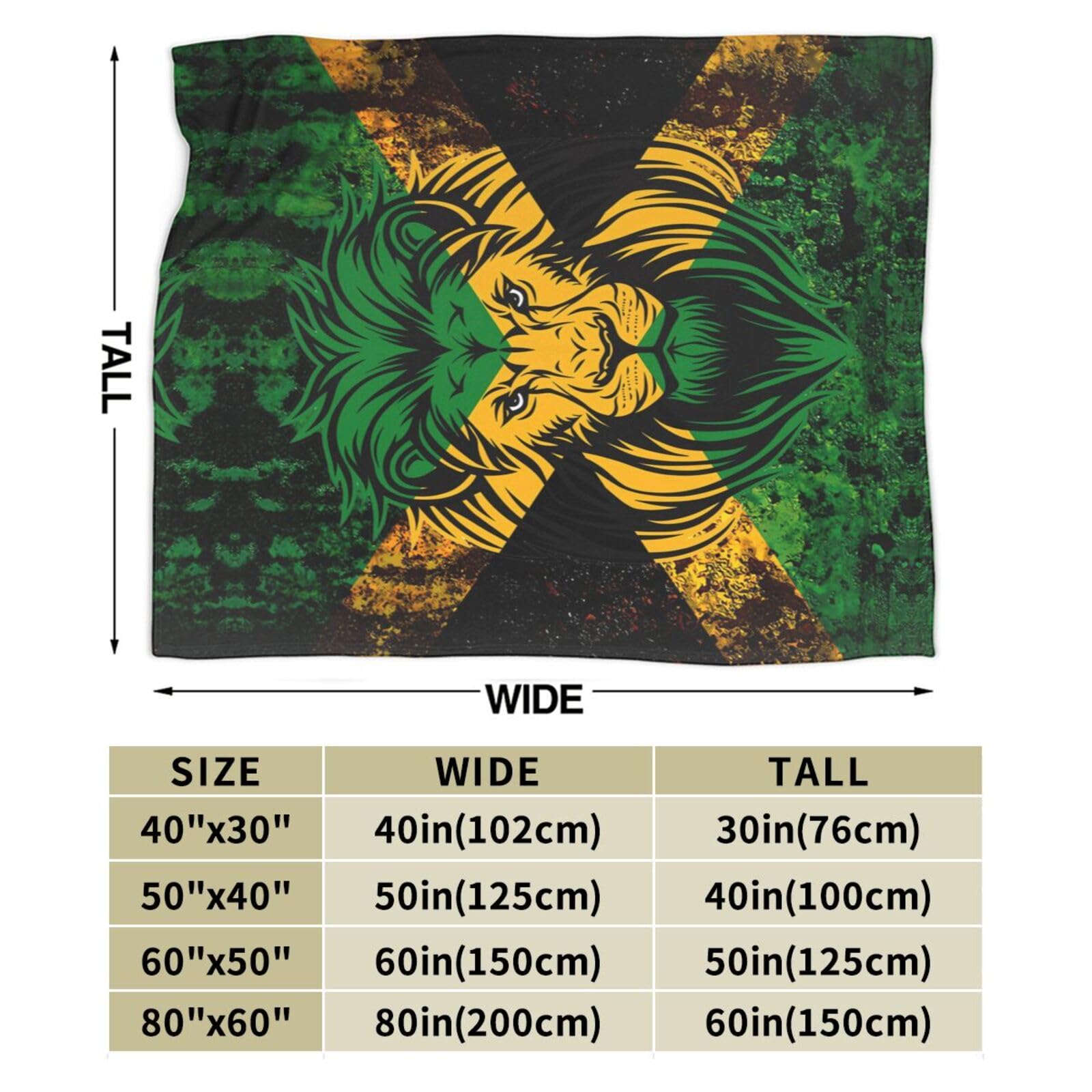 NLWQEKV Bandiera della Giamaica Coperte in pile di flanella super morbida Giamaica Coperta leggera Coperta calda e accogliente in microfibra per divano letto Divano per tutte le stagioni 80X60
