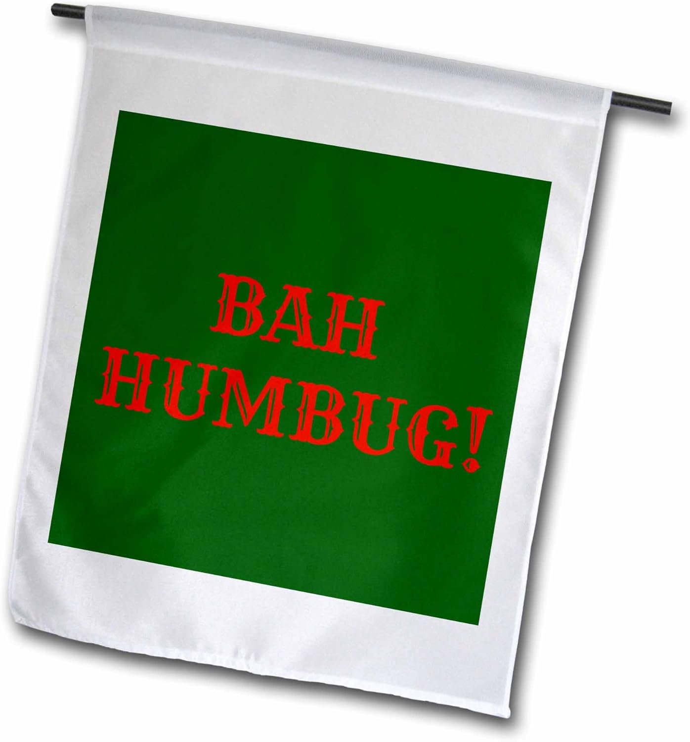 3dRose fl_201835_2 "Bah Humbug Red Lettering On Green Background Garden Flag, 18 x 27