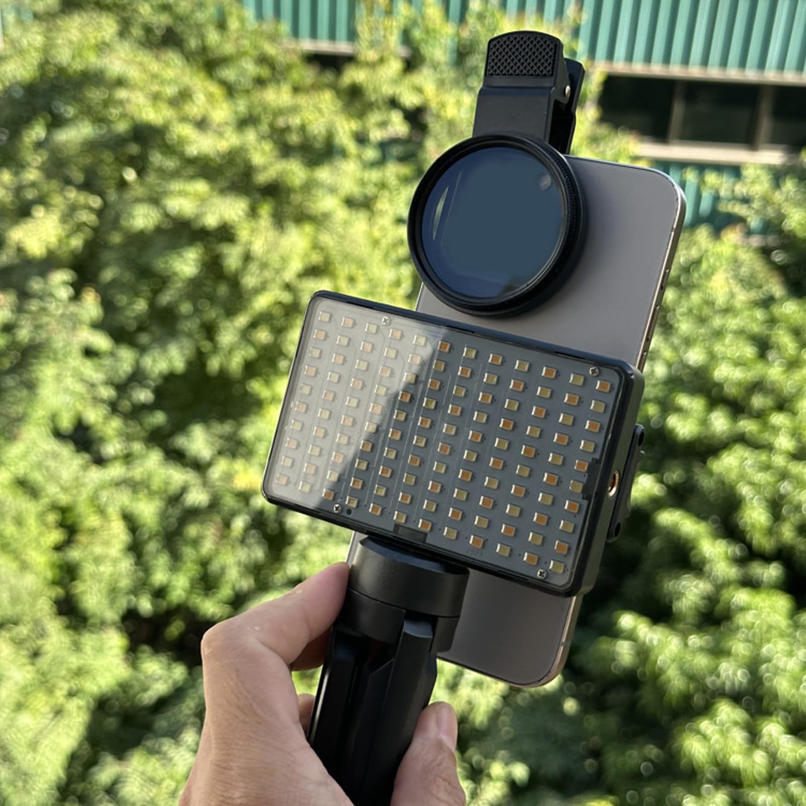 LED Tattoo Photography Video Light, 2500k-9000K CRI 95+ Portable Selfie Light, Téléphone Mobile Polarisé Lumière avec 120 Perles LED et Lentille Filtrante CPL pour Le Tatoueur