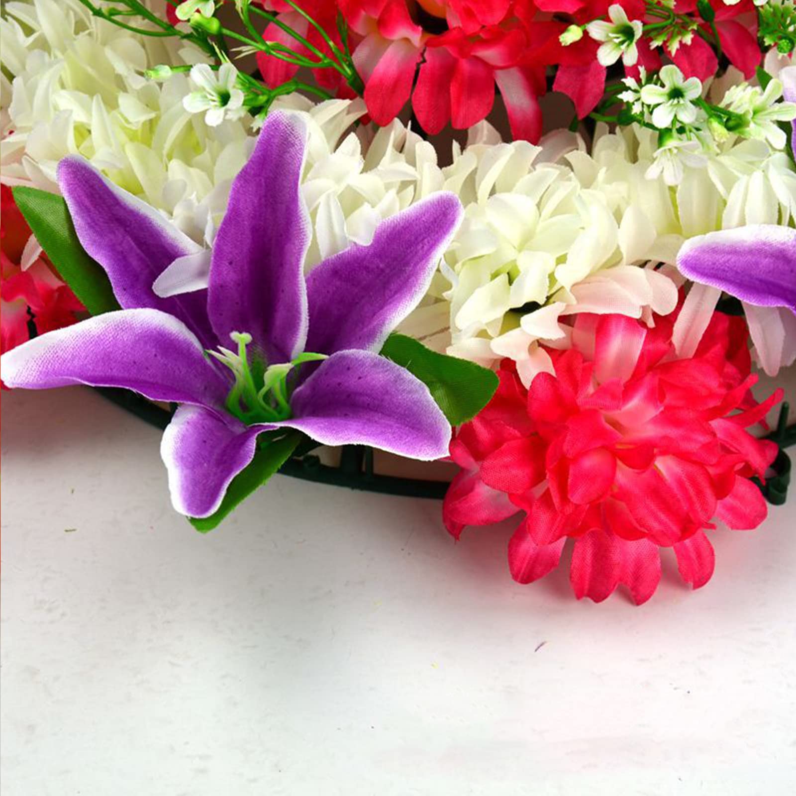Crowel Purple Simulation Flower，Artificial Wreath,Sacrificial Flower, Artificial Cemetery Flower, Festival Qingming,Flower Wreath For Grave(Purple)