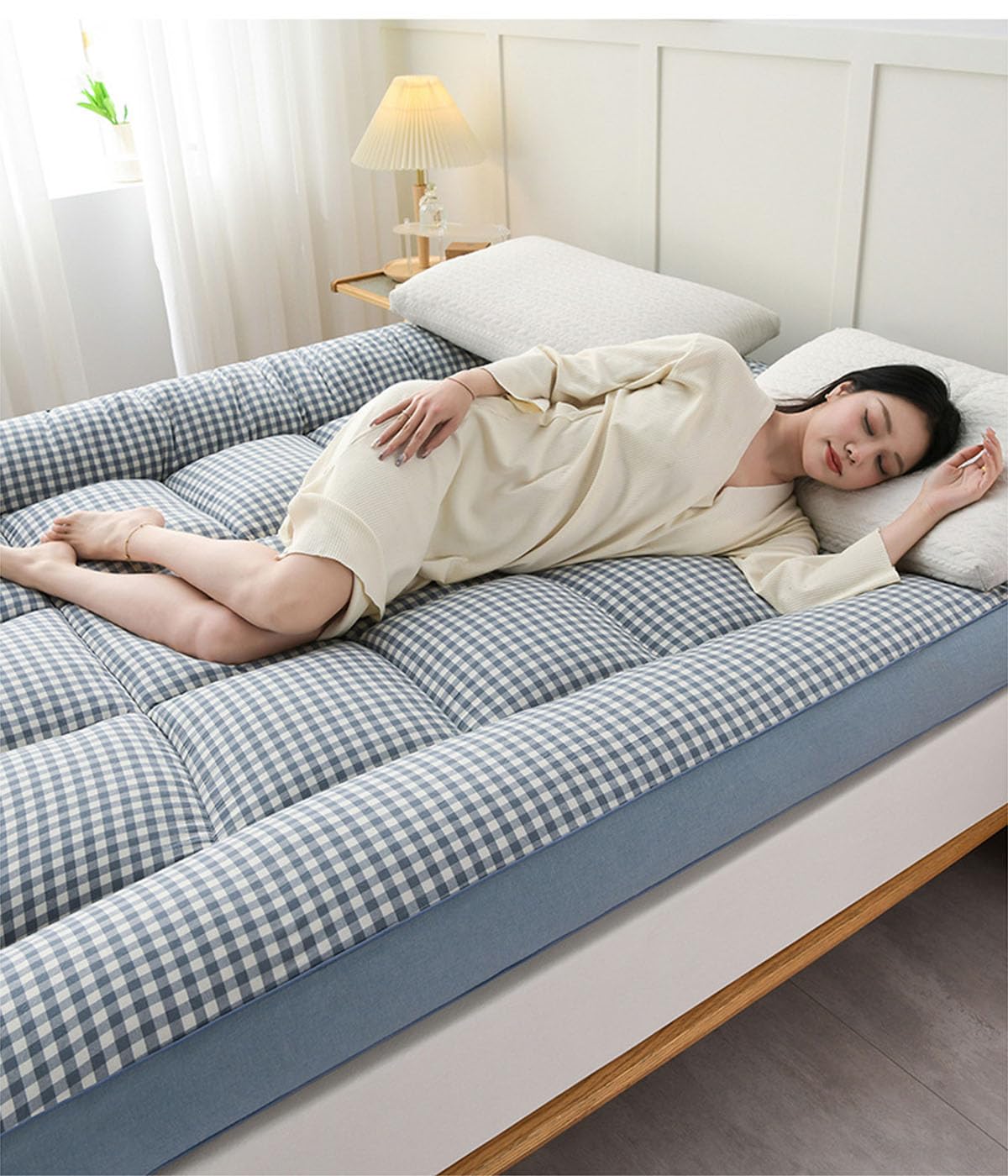 Materac futon, zwijane łóżko tatami w rozmiarze king size, składany, miękki, redukujący nacisk, oddychający, podwójny materac do akademika studenckiego i użytku domowego