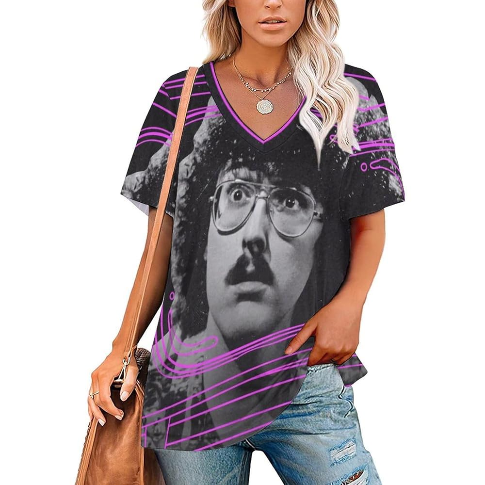 TRPODGAETR Weird Al Yankovic Women V Neck Short-Sleeve