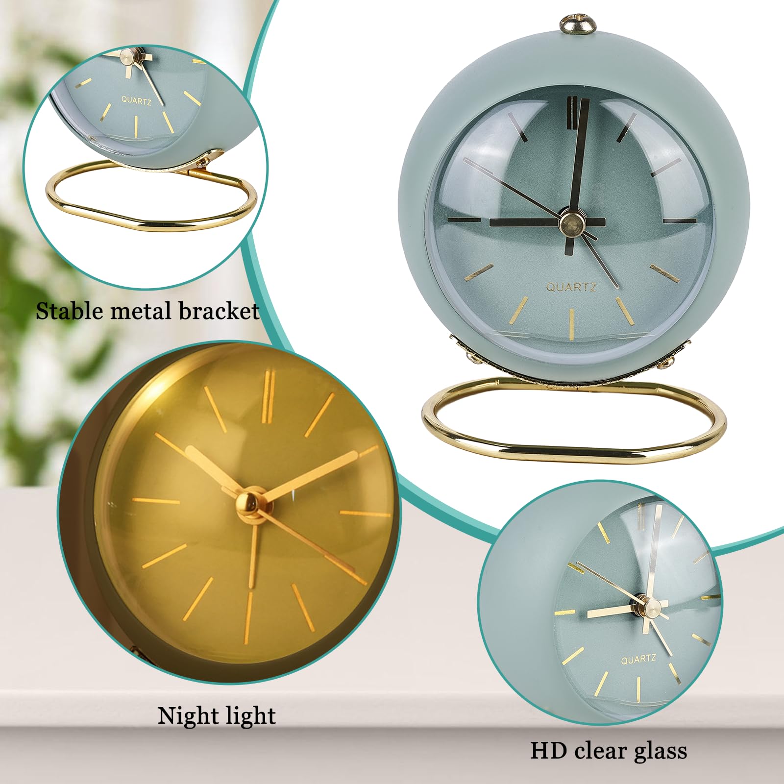 Sporgo Réveil analogique sans tic-tac : horloges réveil rétro réveil analogique avec 1 veilleuse horloge de table vintage silencieuse horloge de table analogique horloge à poser à piles pour bureau Sporgo Réveil analogique sans tic-tac : horloges réveil rétro réveil analogique avec 1 veilleuse horloge de table vintage silencieuse horloge de table analogique horloge à poser à piles pour bureau