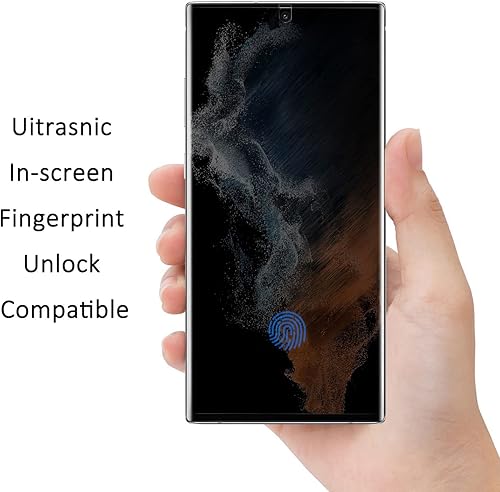 Miniatura 3 de Protector de pantalla de privacidad para Galaxy S22 Ultra, antiespía, compatible con fundas, cobertura completa, soporte para desbloqueo en