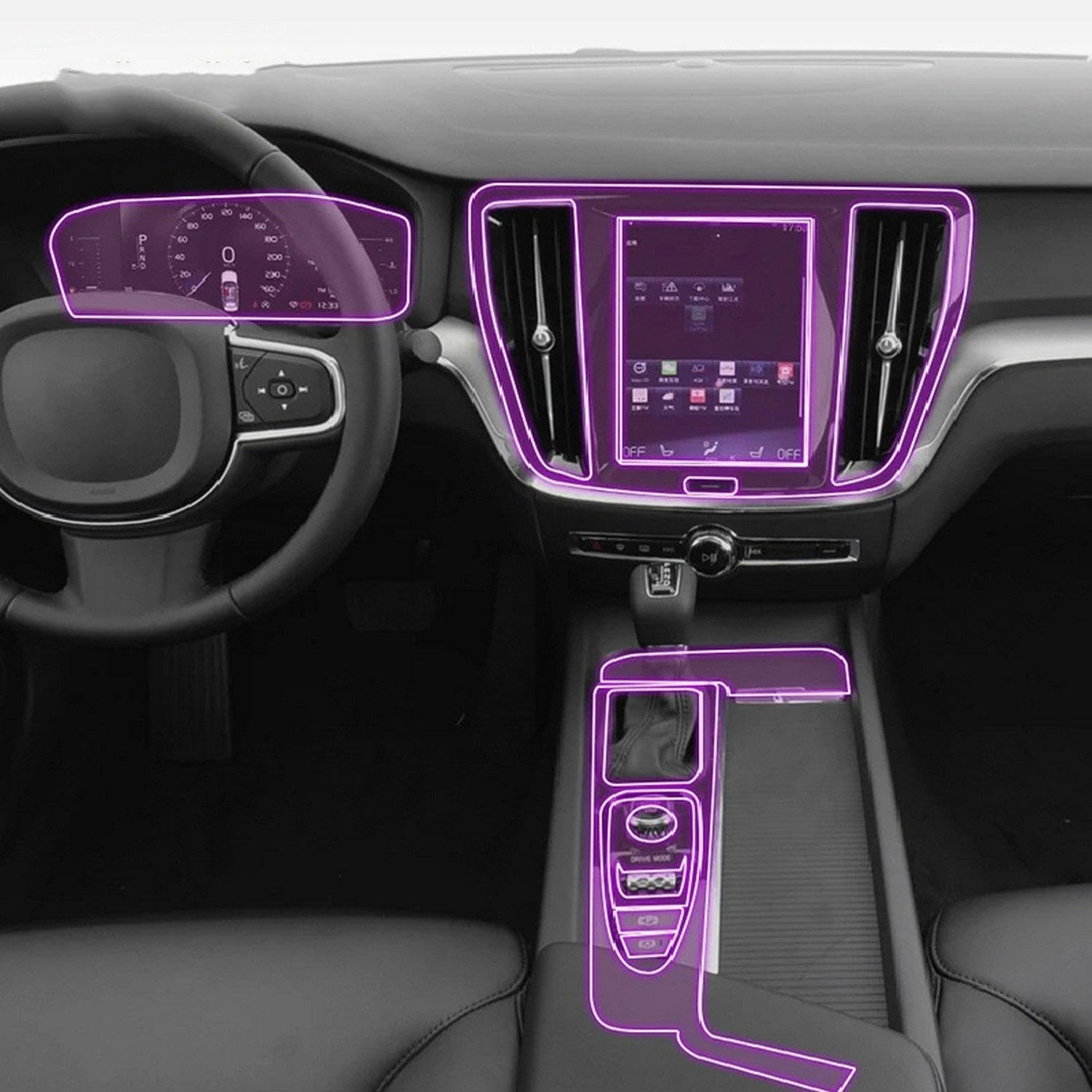 Écran de navigation Volvo S60 V60 sans rayures grâce au film TPU