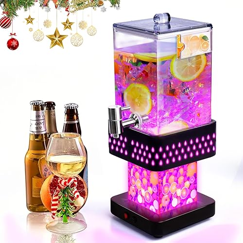 Torre Mimosa roja brillante 3L100 onzas LED dispensador de torre de bebida recargable iluminado torre de cerveza dispensador de bebidas jugo cóctel