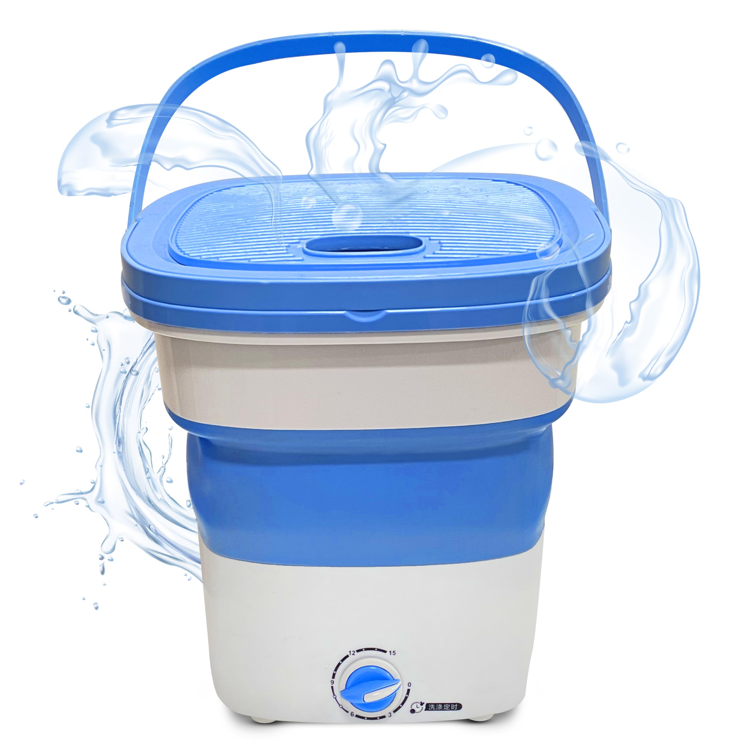 PURE CLEAN Portable Mini Washing Machine Lightweight Collapsible Bucket - Perfect for Camping, Travelling, Apartment, Dorm USA Brand