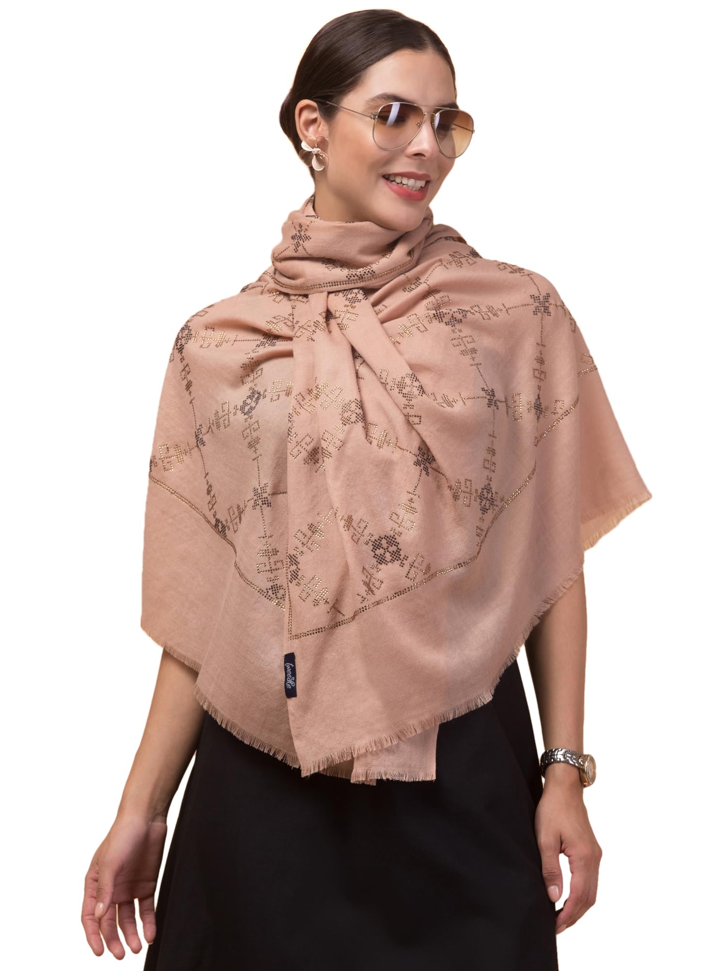 Women’s Stole/Shawl for Winters, 100% Pure Wool, Stylish Kashmiri Embroidery stole for ladies (Size 28 x 80 inches)-image-22