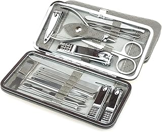 Manicure Set Nail Clippers Pedicure Kit Professional 19 Pcs Stainless Steel Grooming Tools Travel Case For Men Women Facial Ear Care