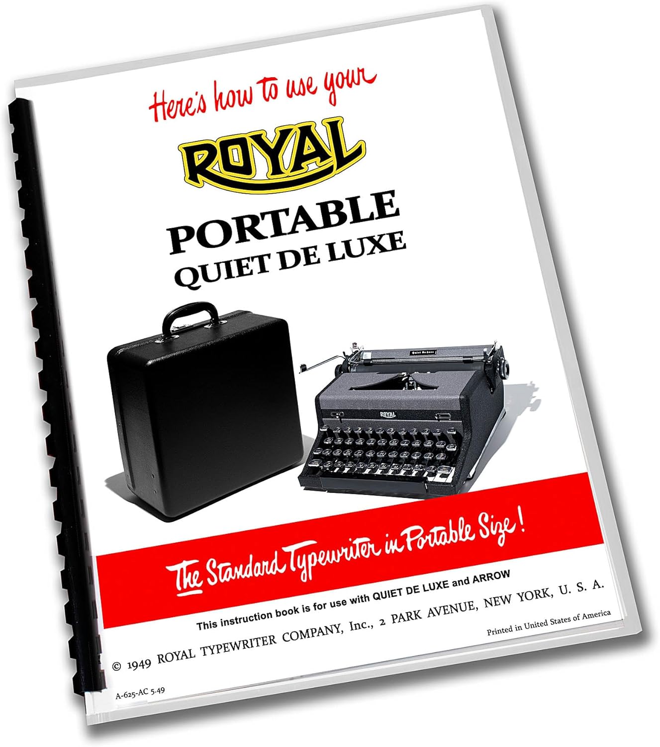 Royal Quiet De Luxe Typewriter Operating Instructions (1948-1949) User Manual Reproduction of Vintage Original