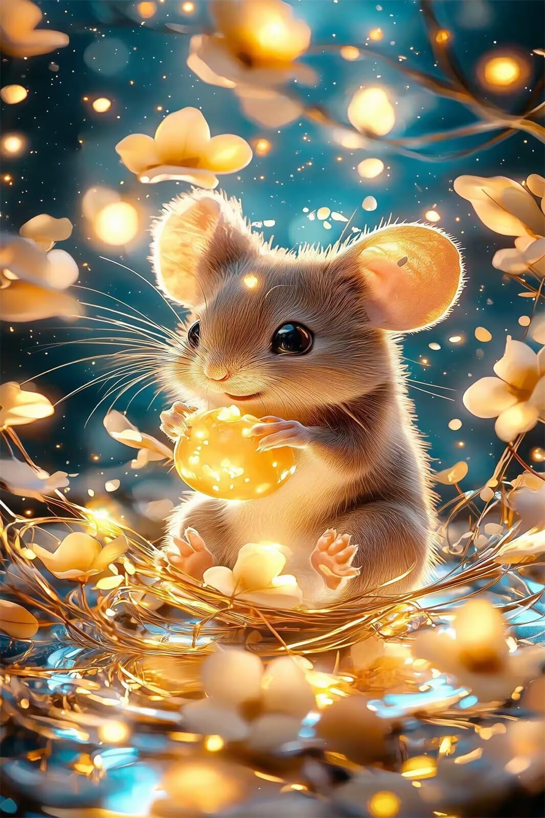 Puzzle 1500 Pièces pour Adultes Souris Animale Fleur, Casse-Tête Défi et Jeu de Détente, Idée Cadeau (87x57 cm)