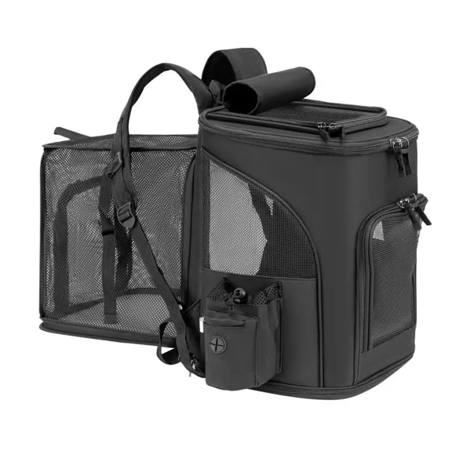 Transportador convertible para asientos de coche para perros y cama de viaje, base antideslizante, anillos de cinturón, bolsillo de almacenamiento con correa reforzada para transportar mascotas