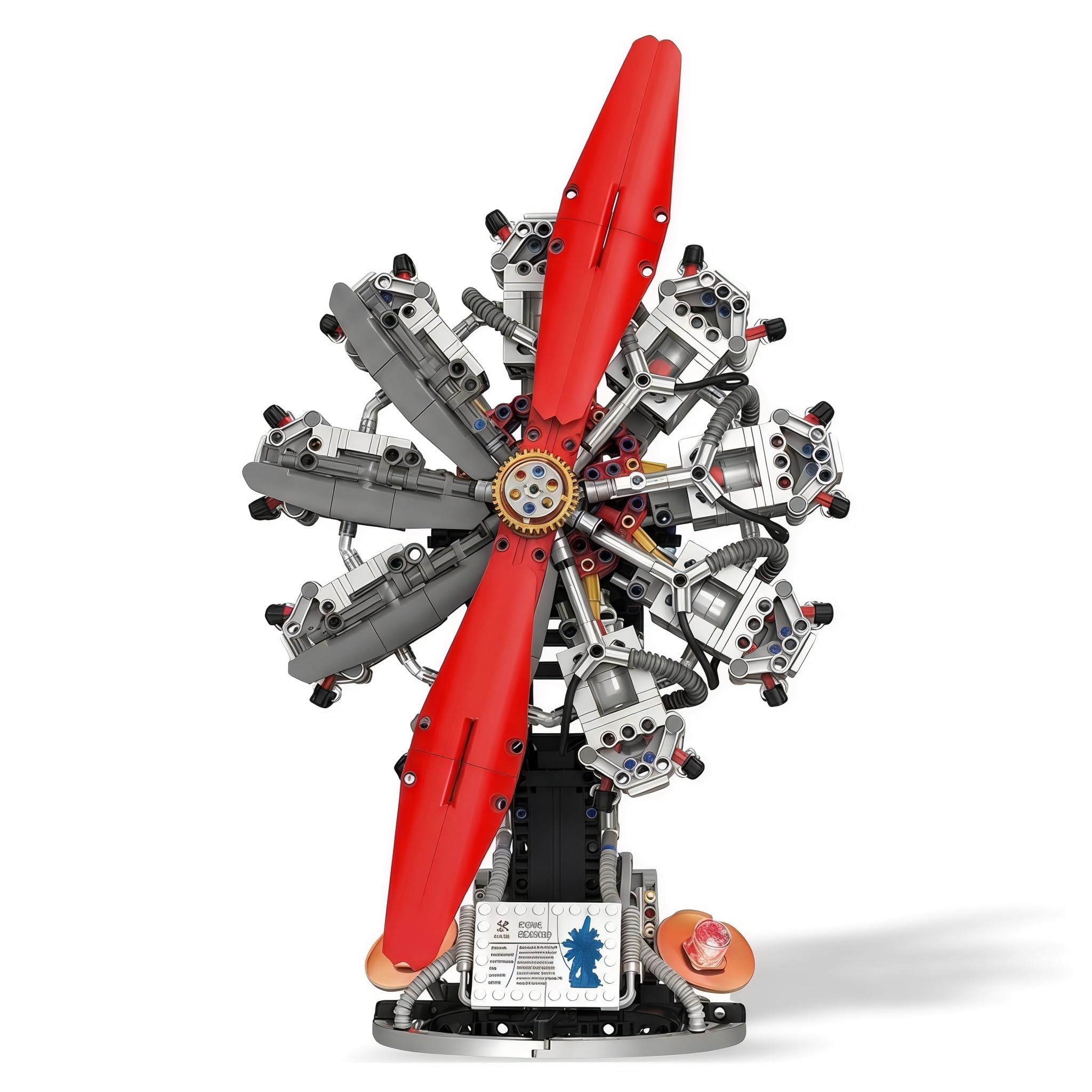 Maqueta Motor 9 Cilindros Radial 1100 Piezas – Hélice Eléctrica | Kit Motor Miniatura Adultos Stem Maquetas para Montar Idea Regalo Hombre