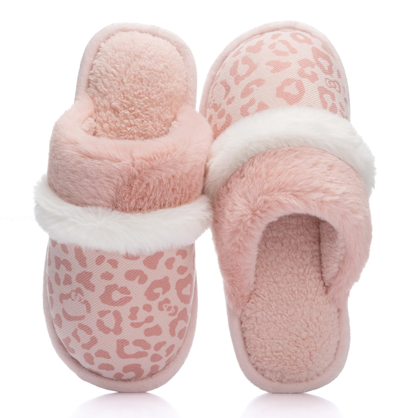 GOEWY Fuzzy Slippers for Women Indoor Outdoor with Memory Foam Cozy Shoes
