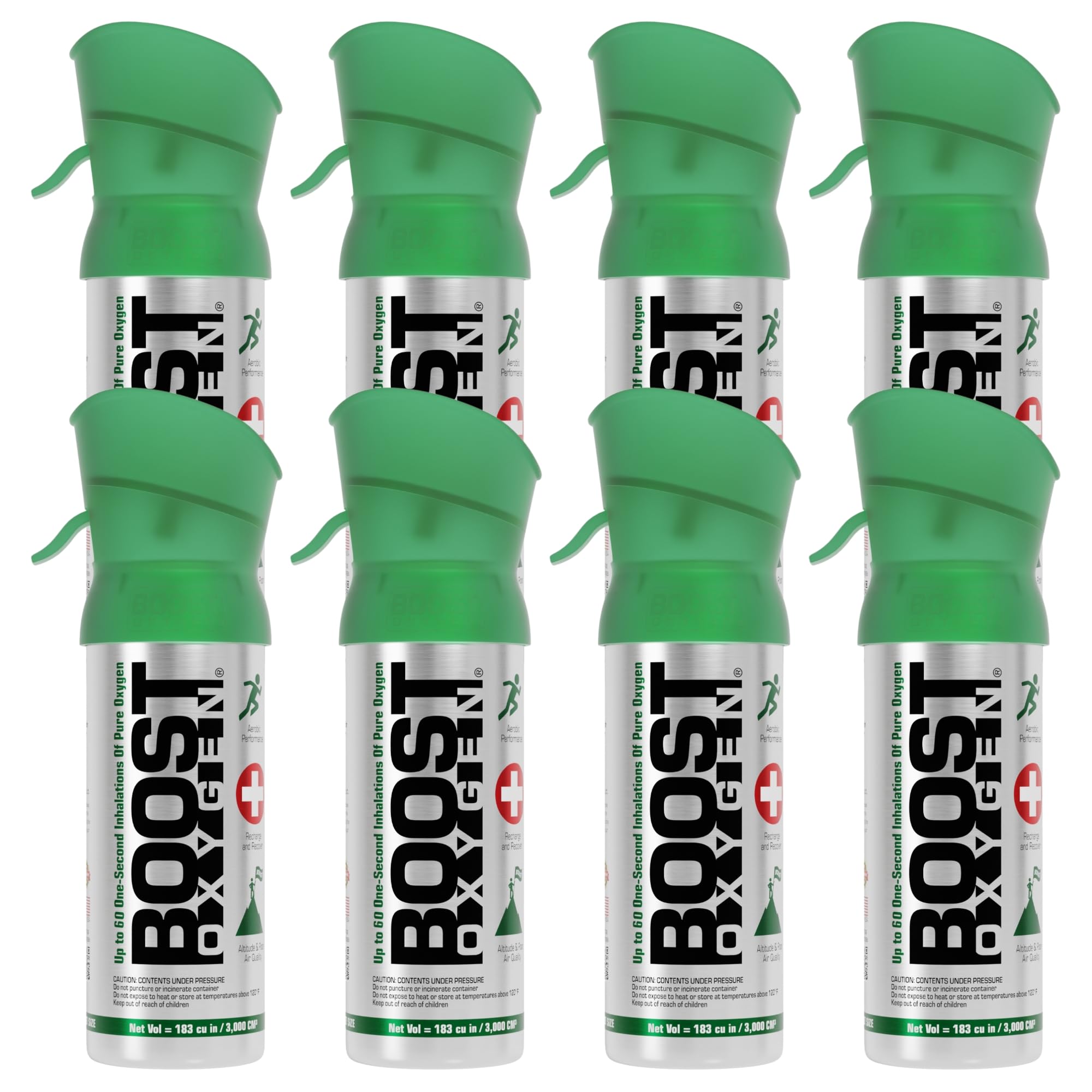 Boost OxygenPocket Size Natural 3L Canister | Respiratory Support for Aerobic Recovery, Altitude, Performance & Health (8 Pack)