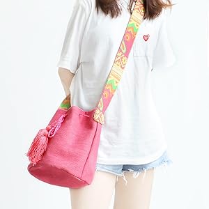 Amazon.com: Canvas Pink Tote Bag, Crossbody Bags for Women