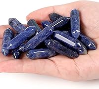 Vista 17 de QINJIEJIE Juego de 20 piezas de varitas de cristales turquesa, piedras sanadoras, puntas de cristal a granel, gemas hexagonales pulidas, piedras