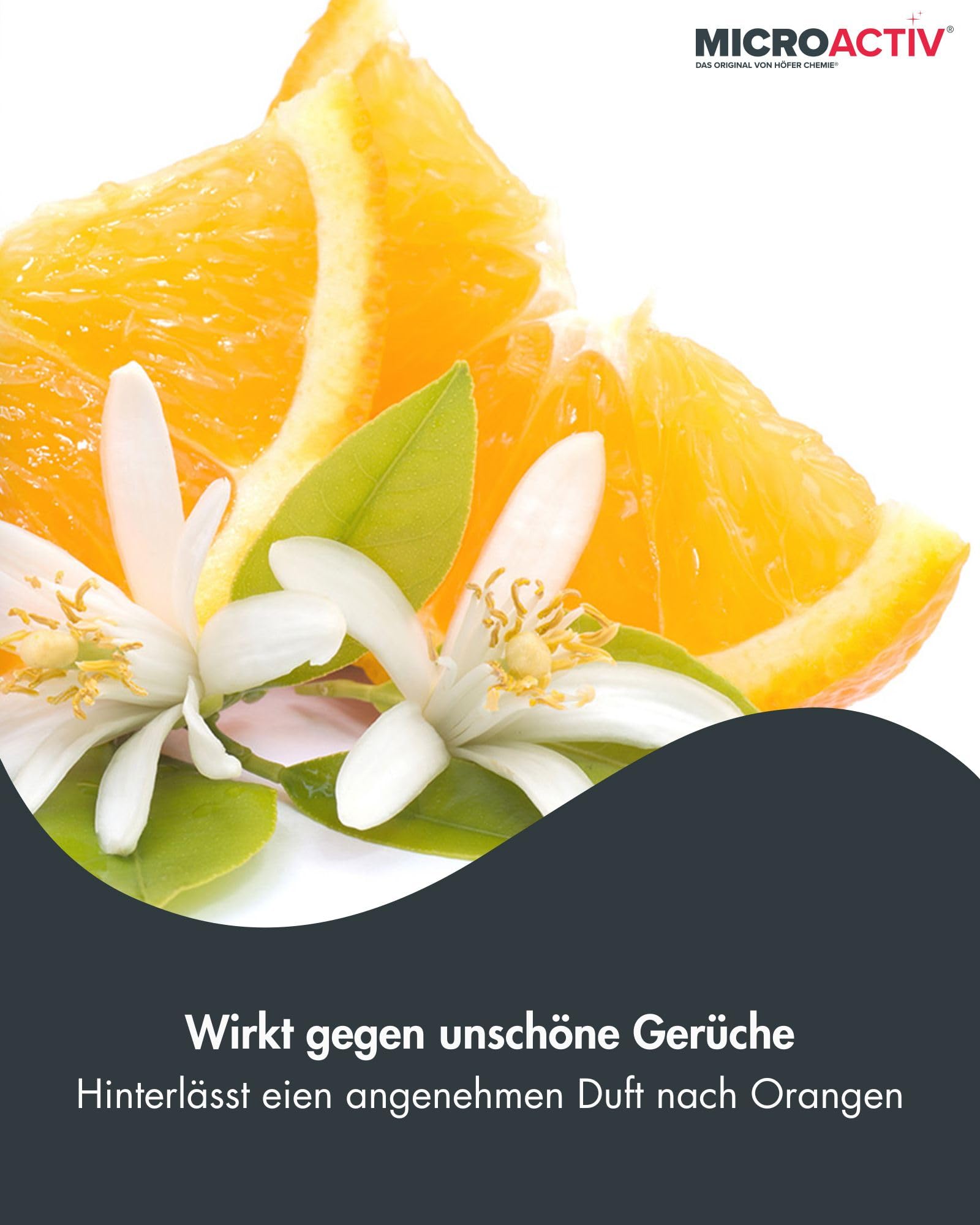 MICROACTIV Orangenöl Reiniger Konzentrat 6 x 1L | Allzweckreiniger & Fettlöser mit frischem Orangenduft - Universalreiniger