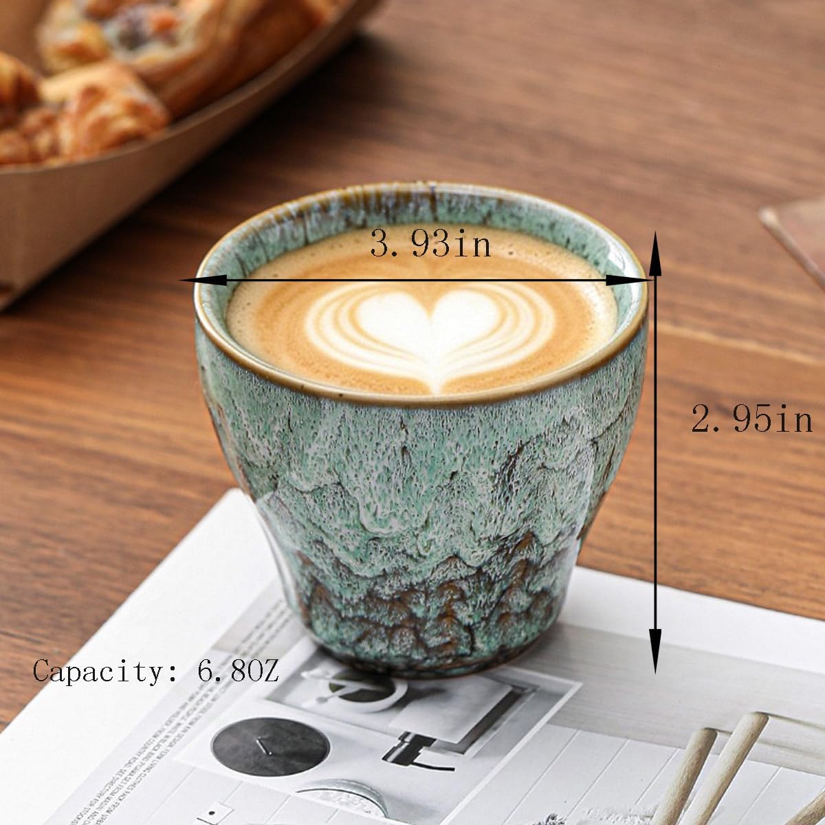 espresso cups set of 4 - Japanese handmade ceramic coffee cups (blue)