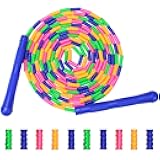Coolrunner 16 FT Long Jump Rope(1 PACK), Double Dutch Jump Ropes, Soft Beaded Skipping for Kids Adults, Plastic Segmented Long Enough for 4-5 Jumpers