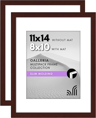 Vista 651 de Americanflat Portarretratos de 8 x 12 pulgadas con plexiglás pulido, juego de 2 portarretratos de 6 x 8 pulgadas con paspartú o para fotos de 8 x 12